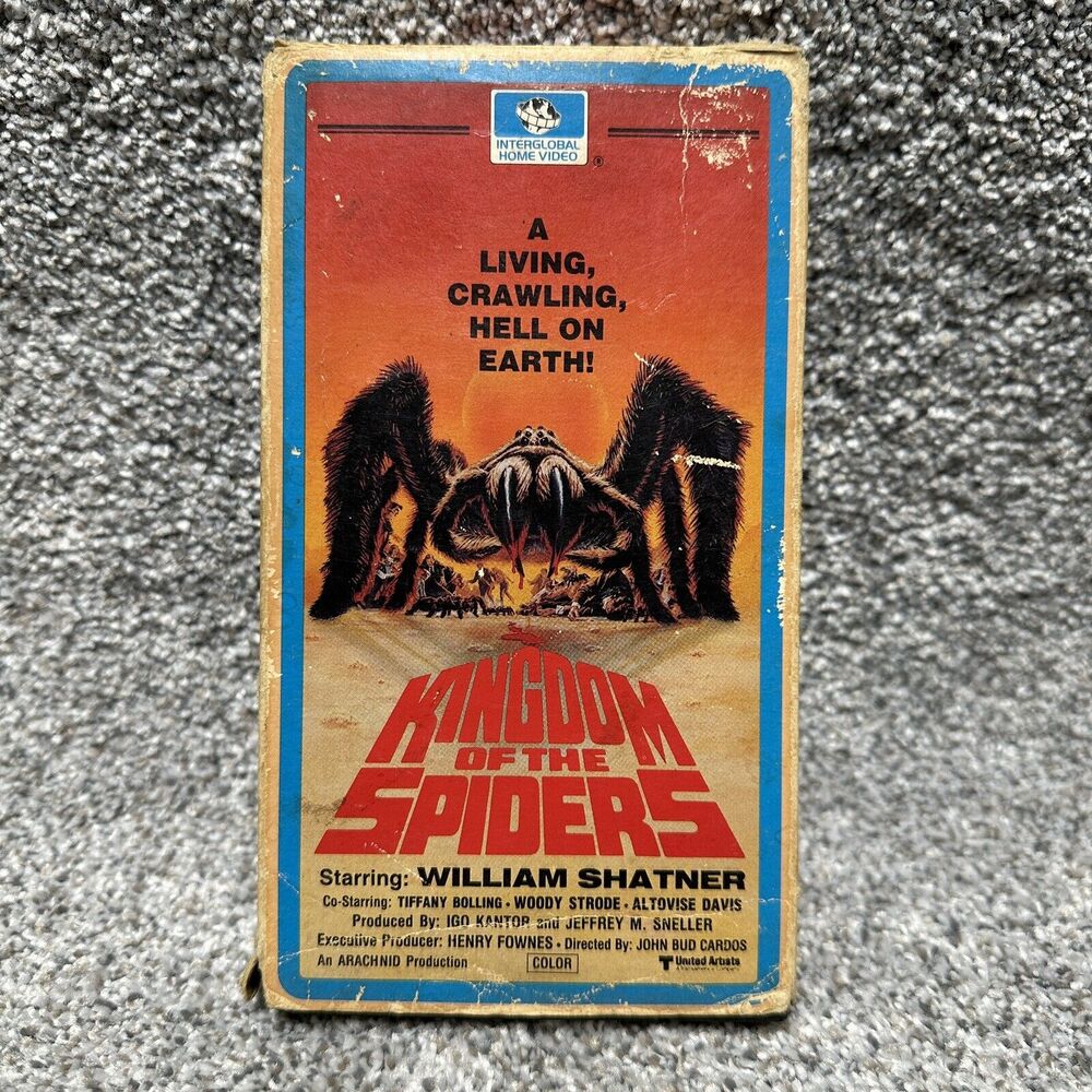 Kingdom‎ of the Spiders 1977 VHS - William Shatner - Monster Vintage Horror